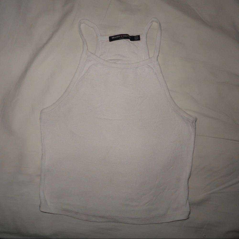 White Halter Crop Top